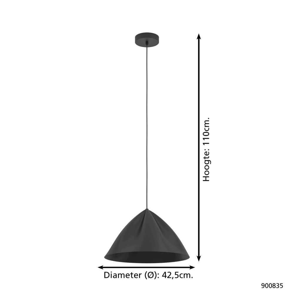 Zwarte hanglamp Podere Ø 42,5cm Eglo 9008606274062