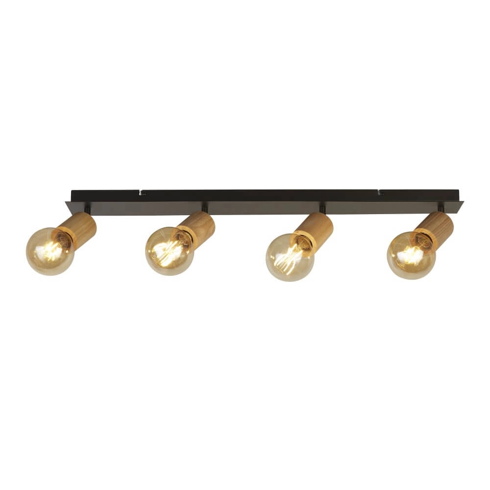 Houten hanglamp Spinny 5-lichts