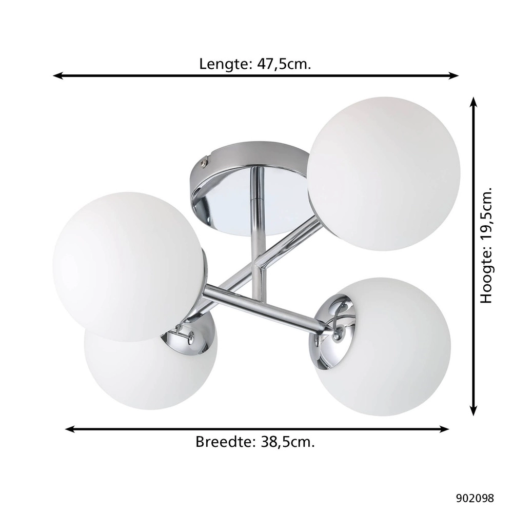 Plafondlamp Castrovido 4-lichts chroom Eglo 9008606360758