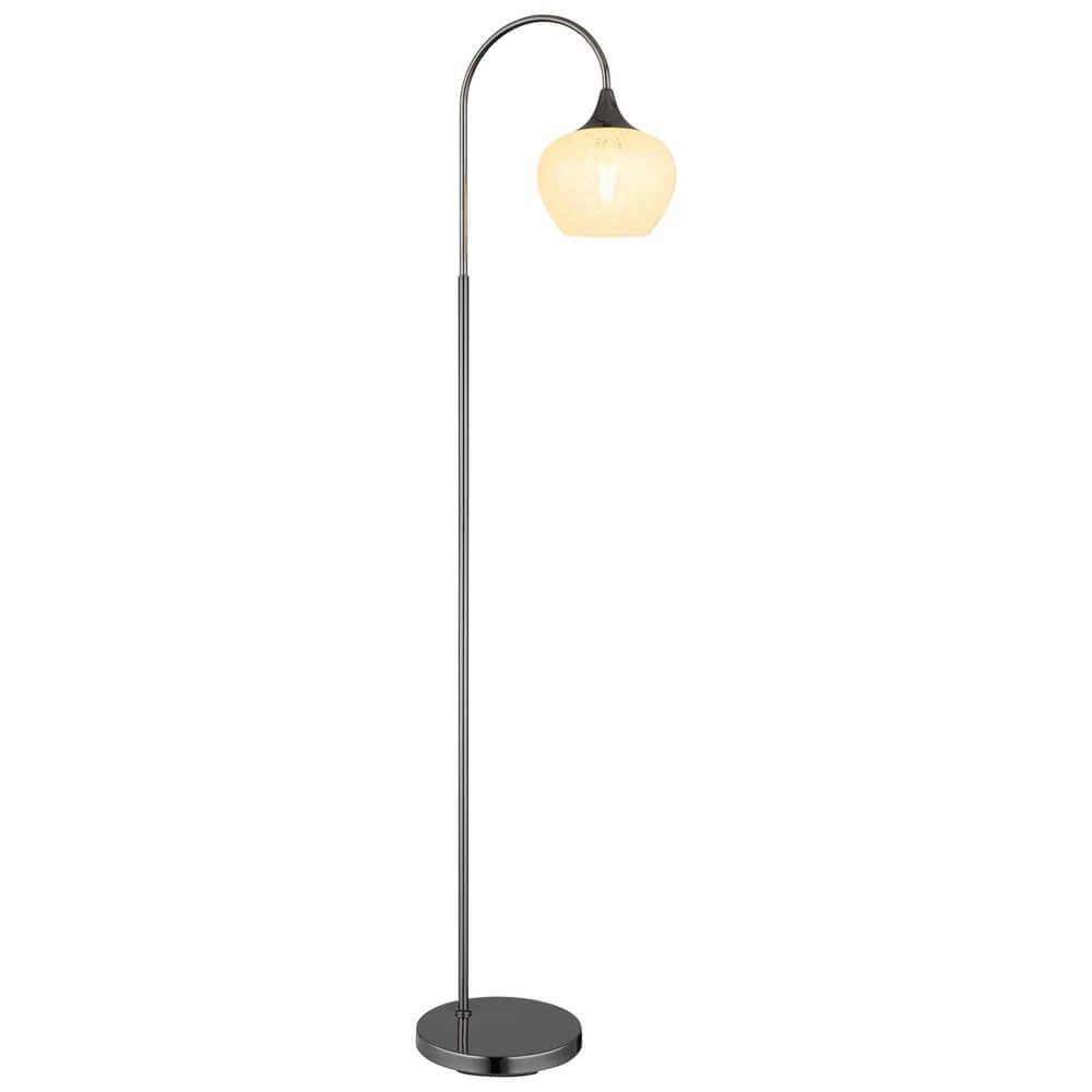 Antraciet vloerlamp Maxy met wit glas enkel