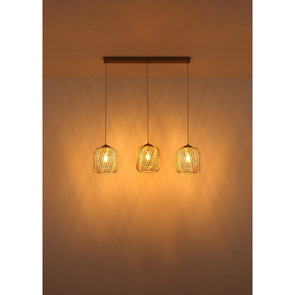 3-lichts hanglamp Dichti zand bruin Globo 9007371533350