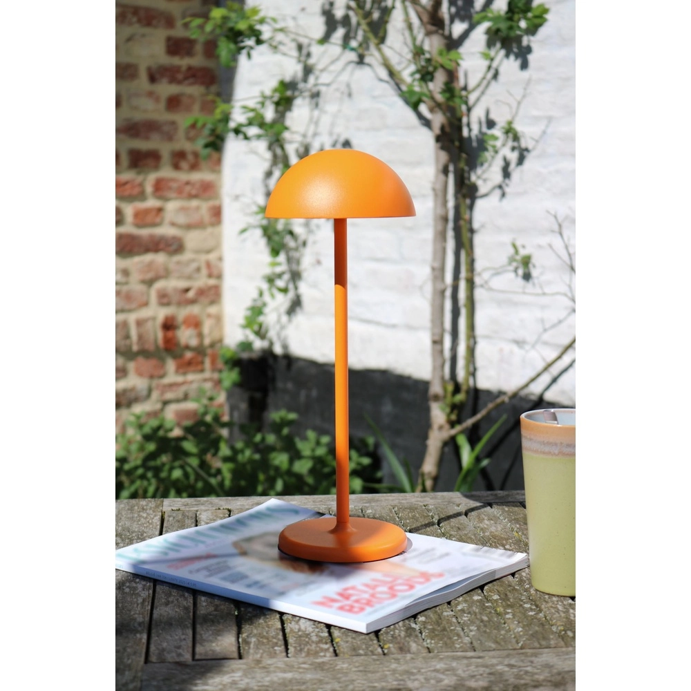 Oplaadbare tafellamp Joy IP54 oranje Lucide 5411212151988