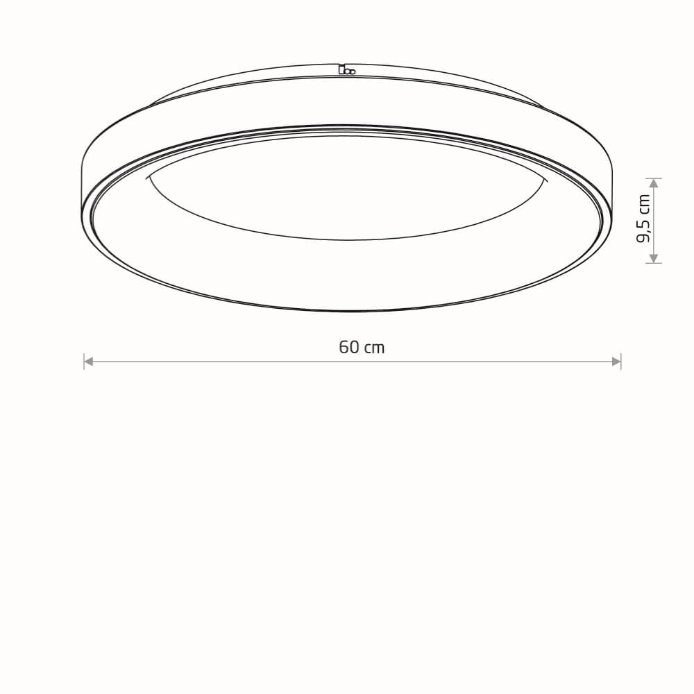 Ronde plafondlamp Nikki Round zwart Ø 60cm Lyora 5903139112086