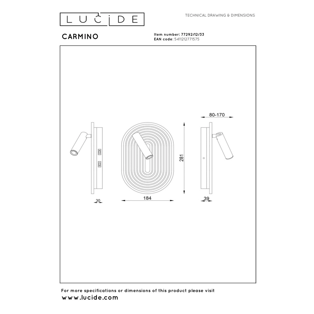 Design wandlamp Carmino groen Lucide 5411212771575