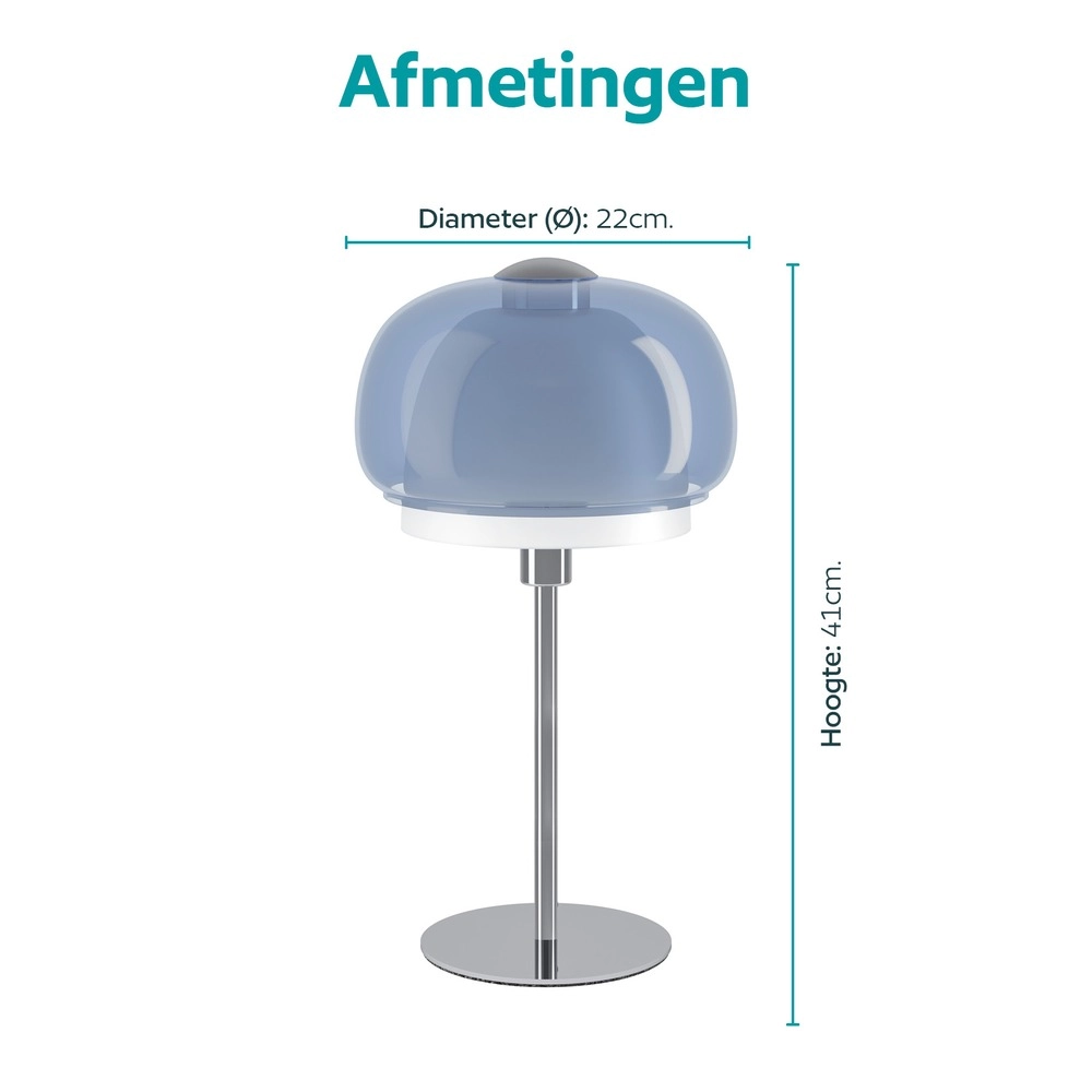 Design tafellamp Belomontejo chroom met blauw Eglo 9008606405114