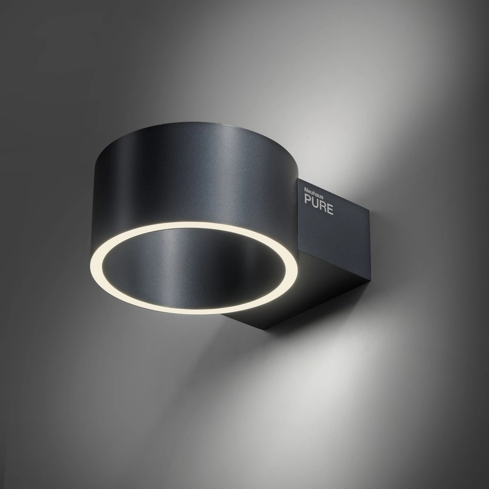 Oplaadbare wandlamp Pure Akku Clipse Mystic grey Paul Neuhaus 4012248391754