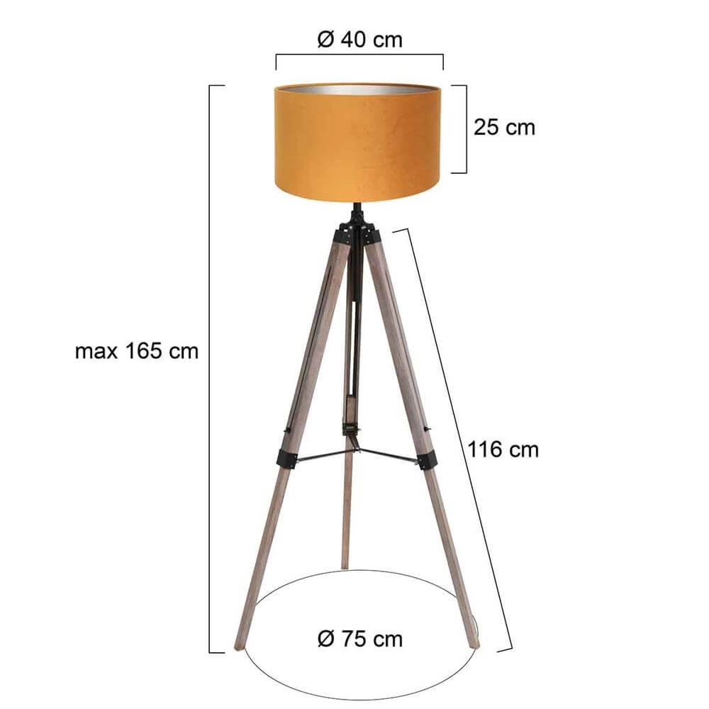 Tripod vloerlamp Triek met gouden kap Steinhauer 8712746176131