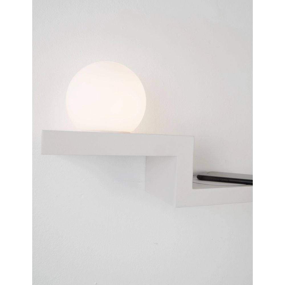 Bedlampje Room wit met draadloze oplader