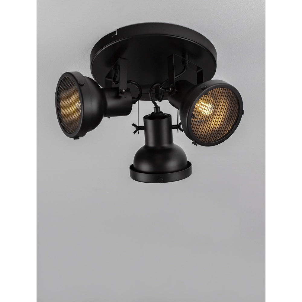 Plafondlamp Ruvi 3-lichts zwart