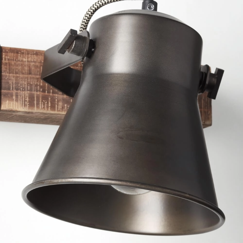 Wandlamp Decca zwart met bruin Brilliant 4004353361432