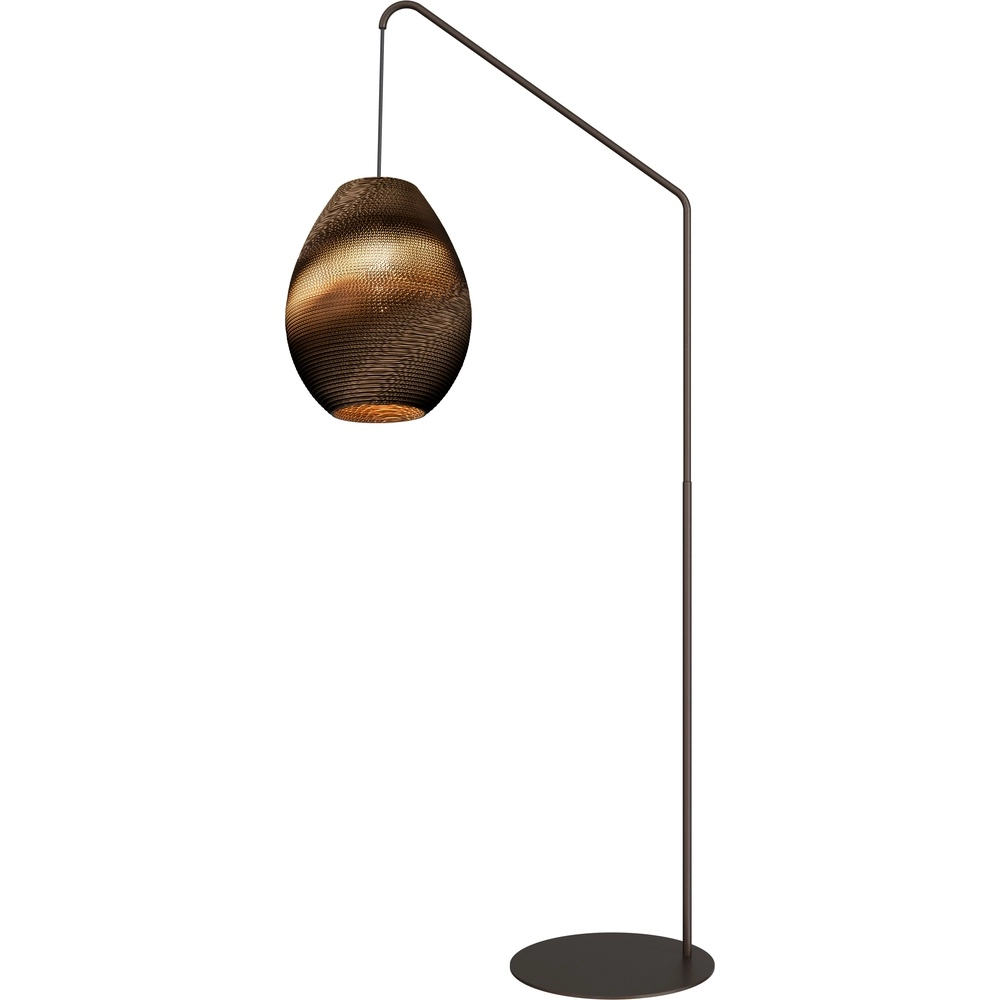 Vloerlamp Carta Pineapple Think-paper kap cacao Ø 39cm