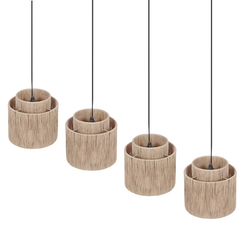 Eetkamer hanglamp Smilla met touwkappen Trio 4017807617689