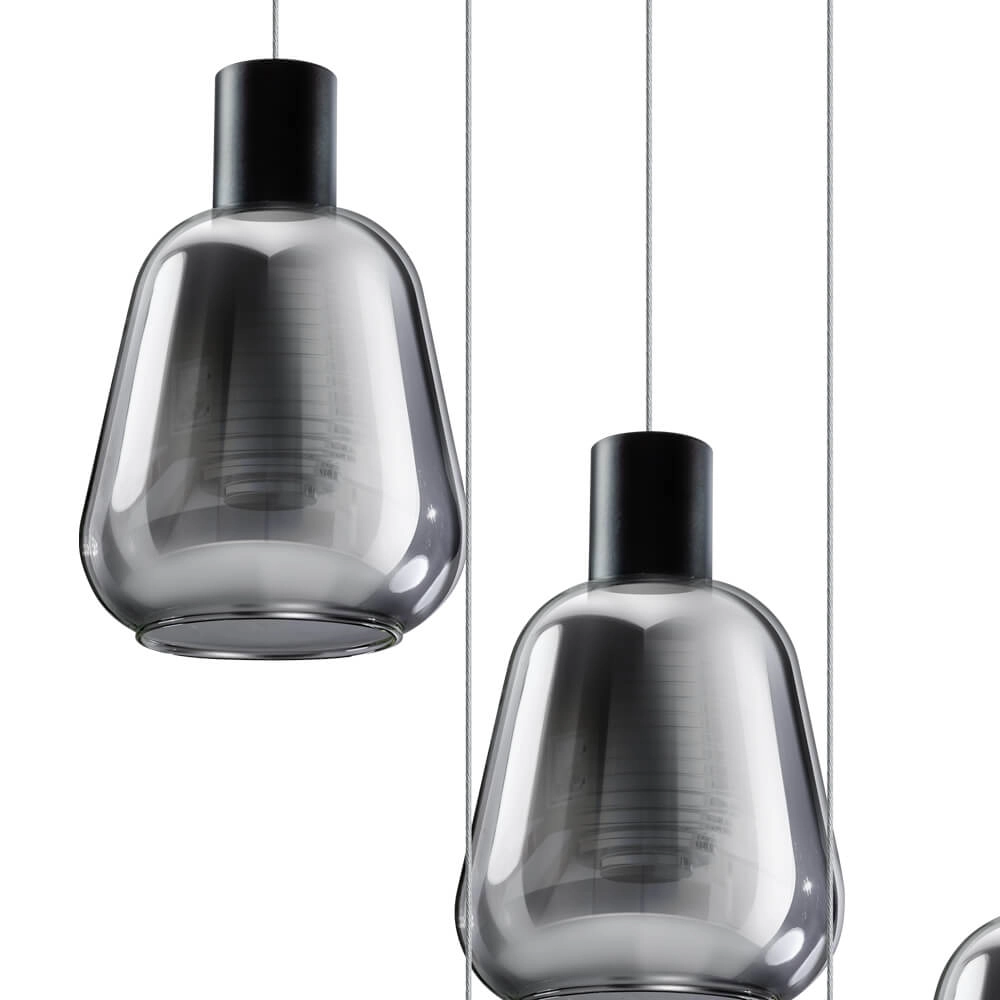 5-lichts vide hanglamp Gary glas ETH 8720195302216