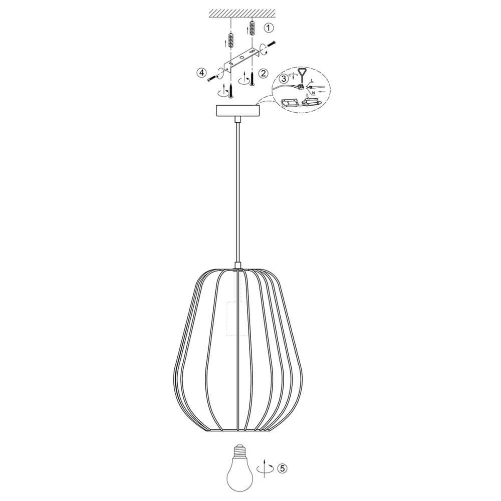 Hanglamp Sable crème Ø 27cm Steinhauer 8712746176438