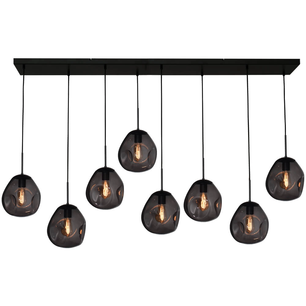 Hanglamp Lava 8x smoke glas Ø 24cm