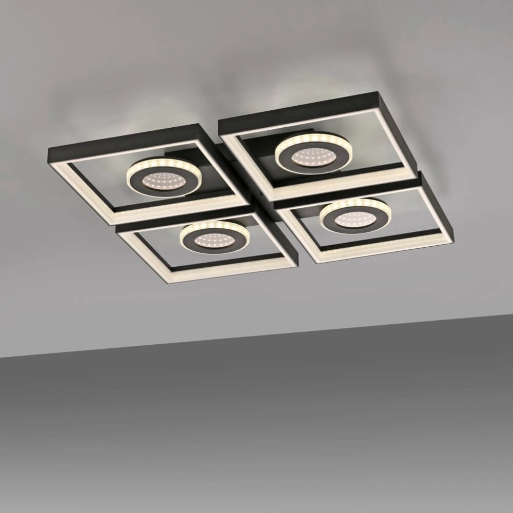 Vierkante plafondlamp Traforo quatro Paul Neuhaus 4012248384909