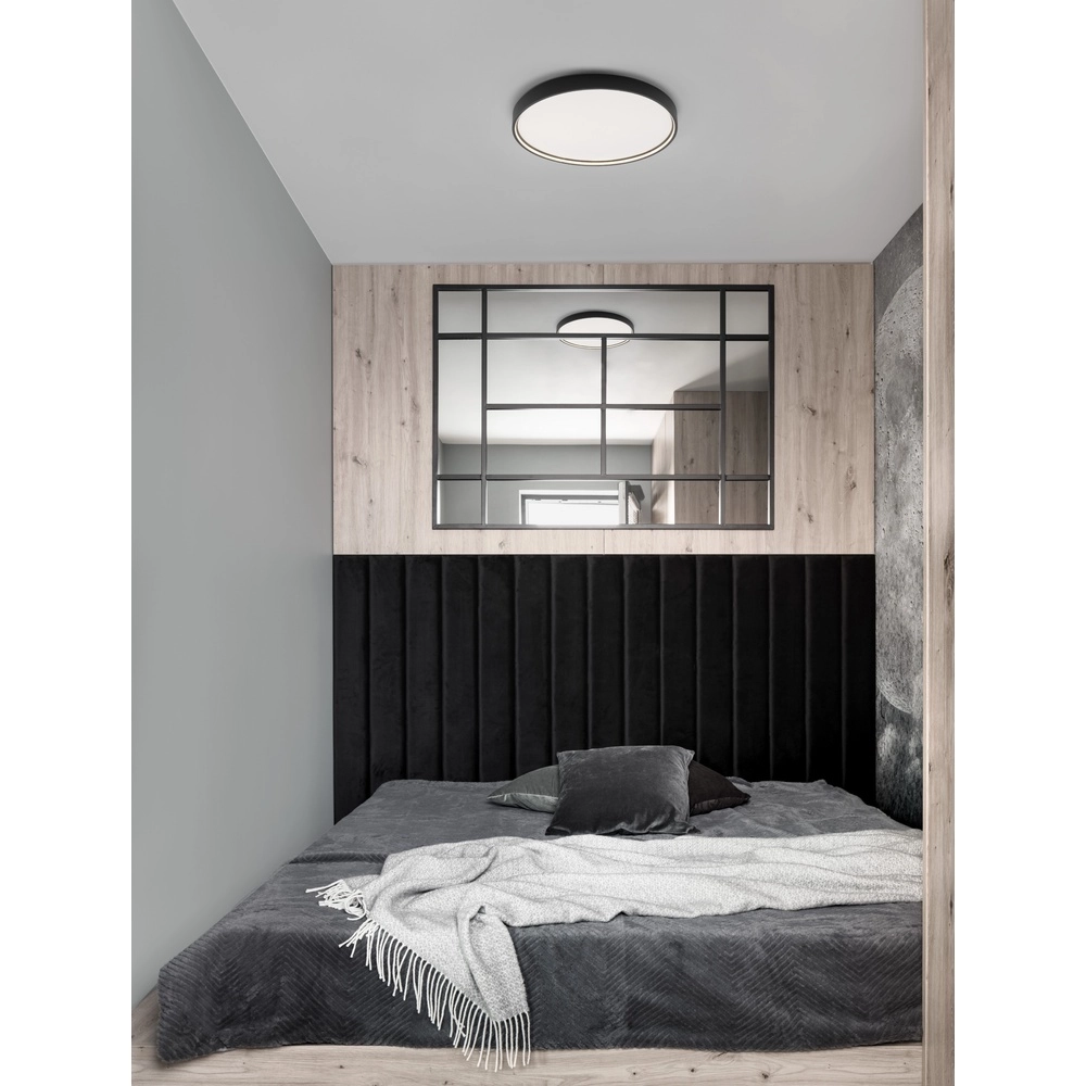 Ronde plafondlamp Olaf zwart Ø 60cm