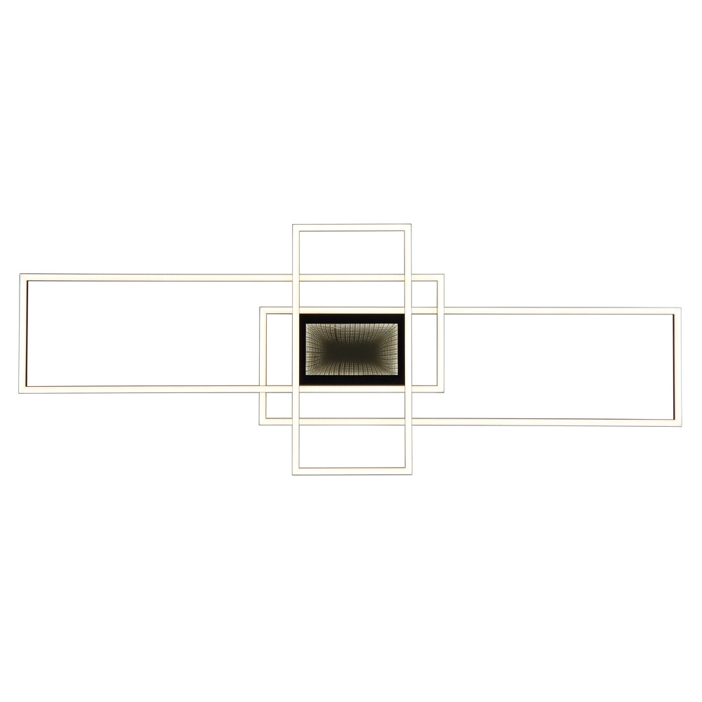 Moderne plafondlamp Saunders zwart rechthoek110cm Globo 9007371481354