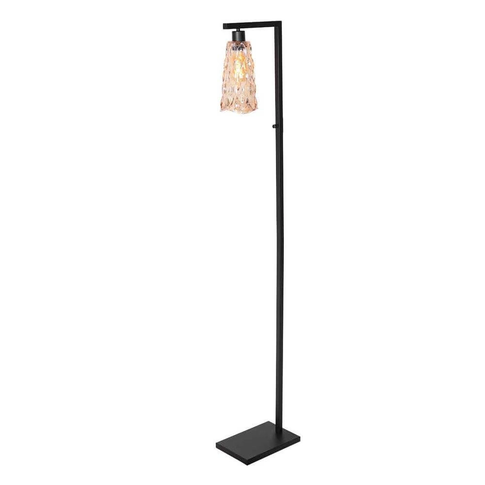 Vloerlamp Vidrio zwart met amber glas Steinhauer 8712746173741