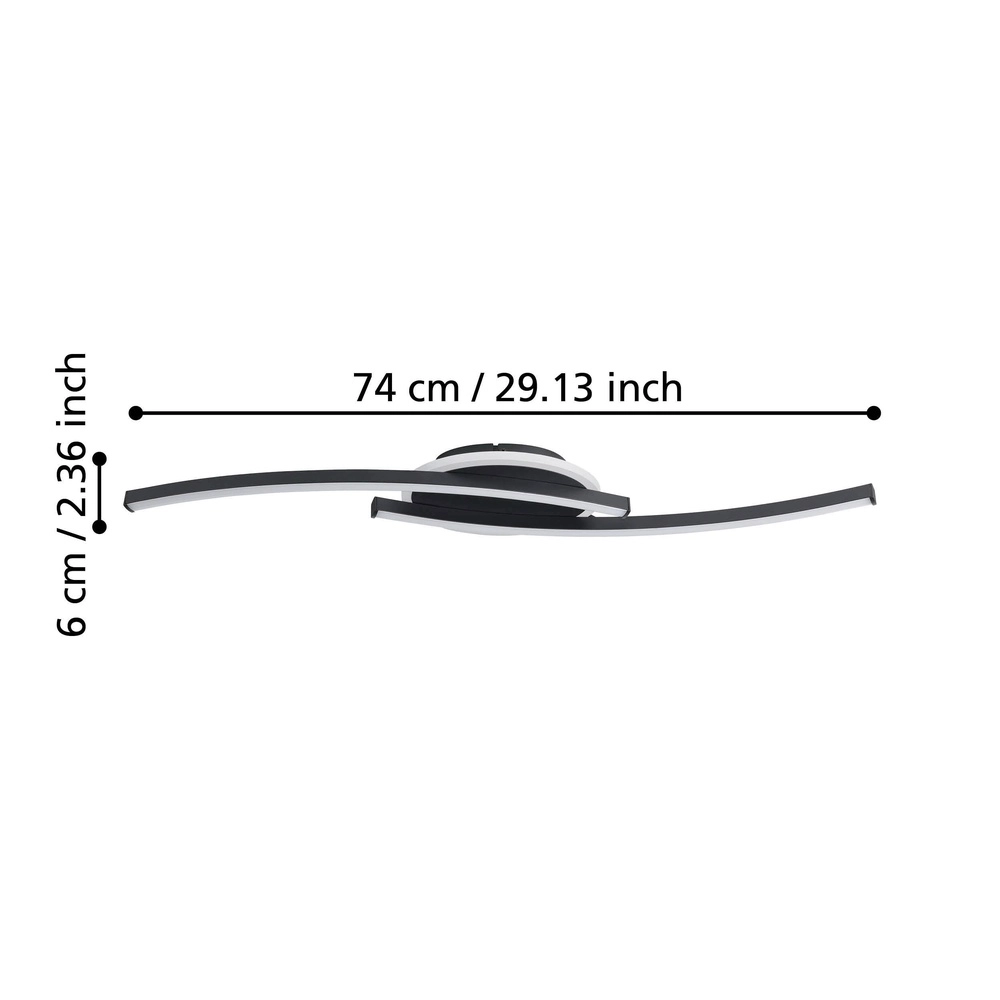 Plafondlamp Lungolago Led - zwart - rond Eglo 9008606316052