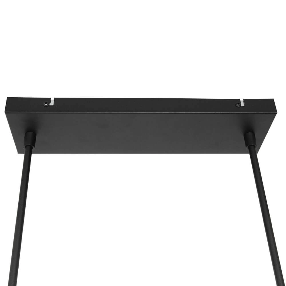 Zwarte hanglamp Stang met taupe linnen kappen Steinhauer 8712746165784
