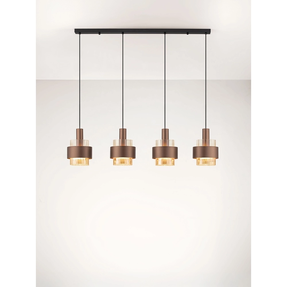 Moderne hanglamp Serena 4-lichts koffie bruin Lyora 5212063501157