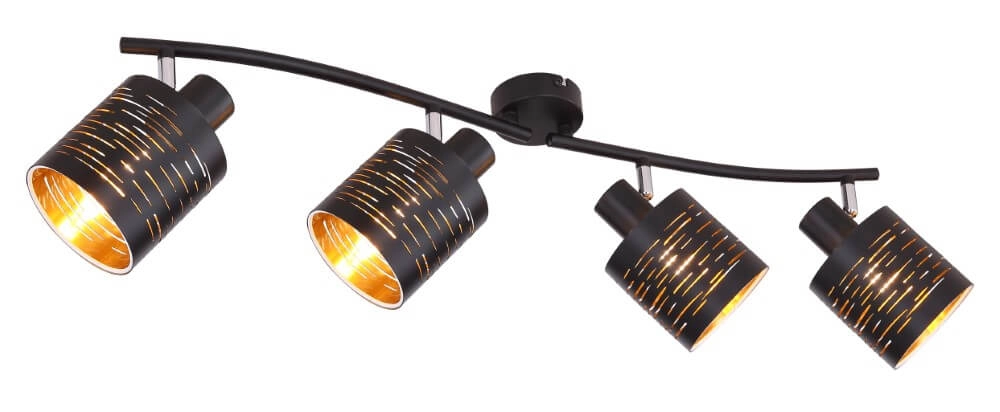 Plafondlamp zwart Tunno 4-lichts