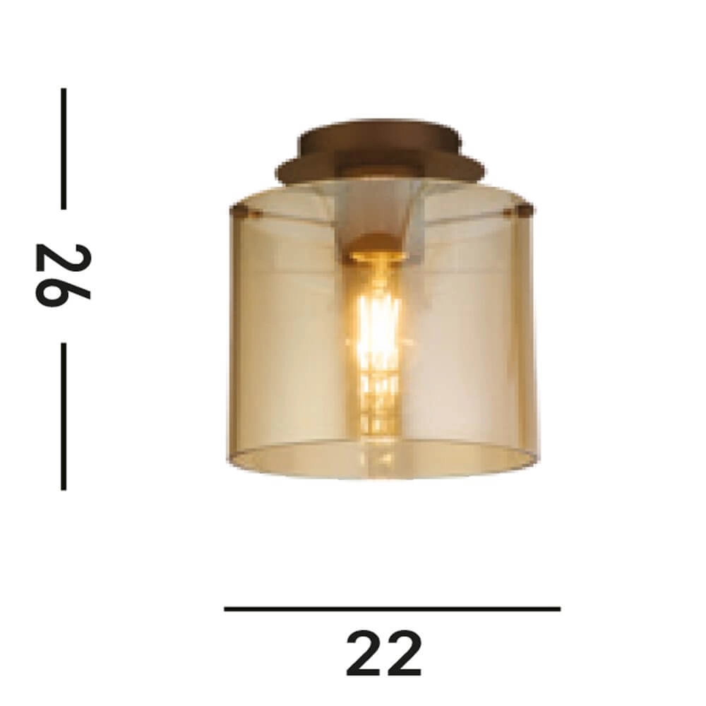 Plafondlamp 1-lichts Sweden mocha bruin Searchlight 5053423271415
