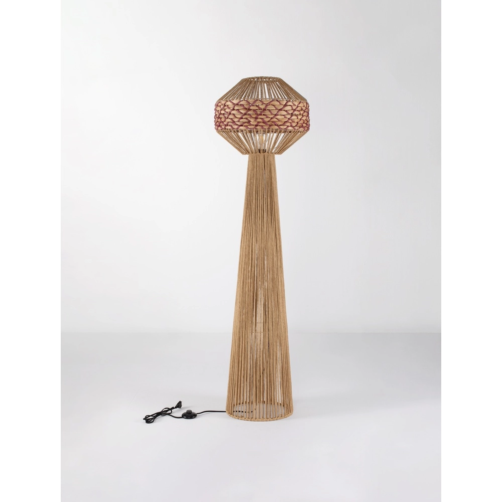Vloerlamp Mapi Ø 42cm rood met bruin Lyora 5212017477347