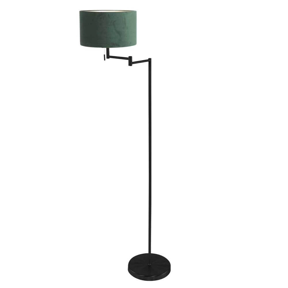 Vloerlamp Bella zwart met groene kap Steinhauer 8712746174649