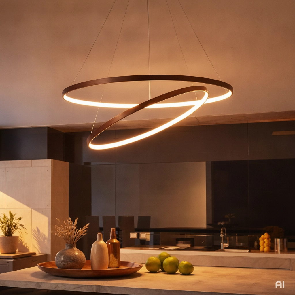 Design hanglamp Ferrol koffie bruin double