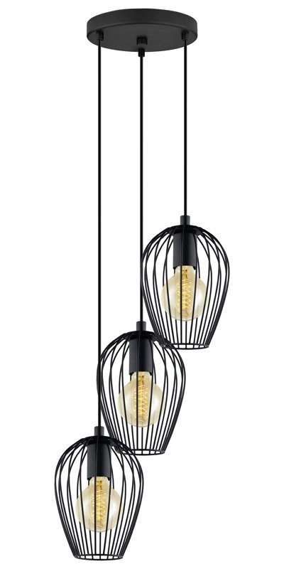 Hanglamp Newtown Disk 3-lichts 38cm zwart