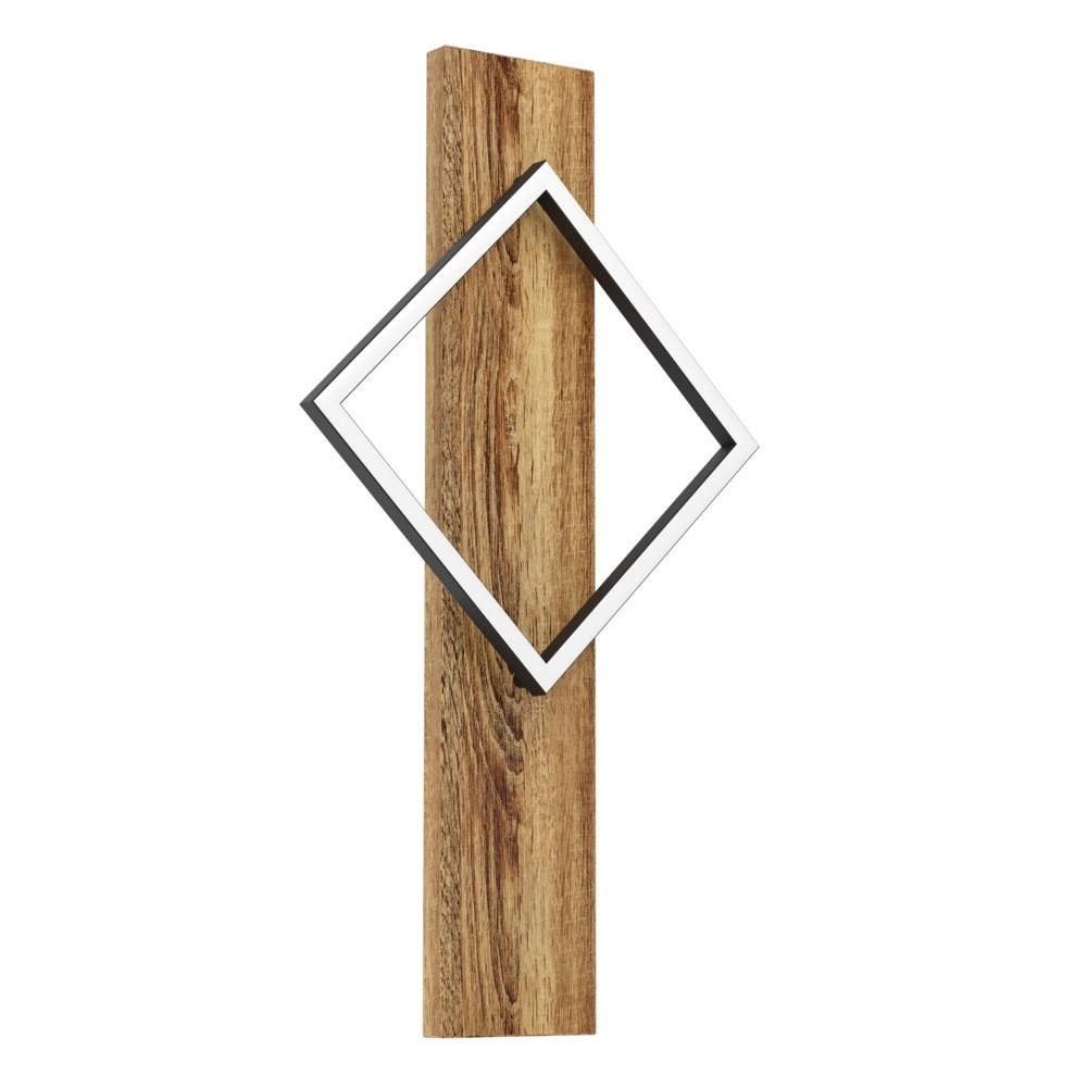 Design wandlamp Boyal zwart met donker hout
