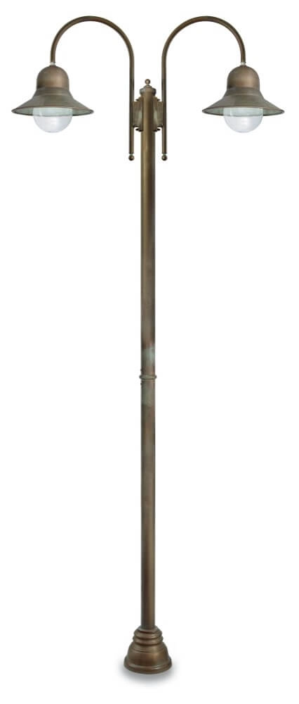 Staande lamp Campanula L - verouderd messing 2-lichts