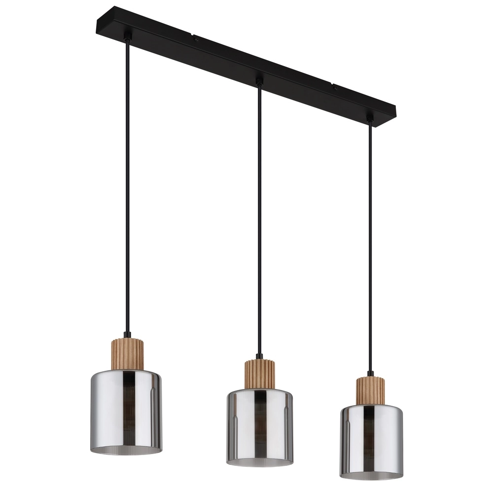 Design hanglamp Aleidis 3-lichts recht zwart Globo 9007371512218