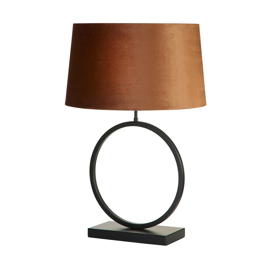 Tafellamp Elegant zwart met oranje kap