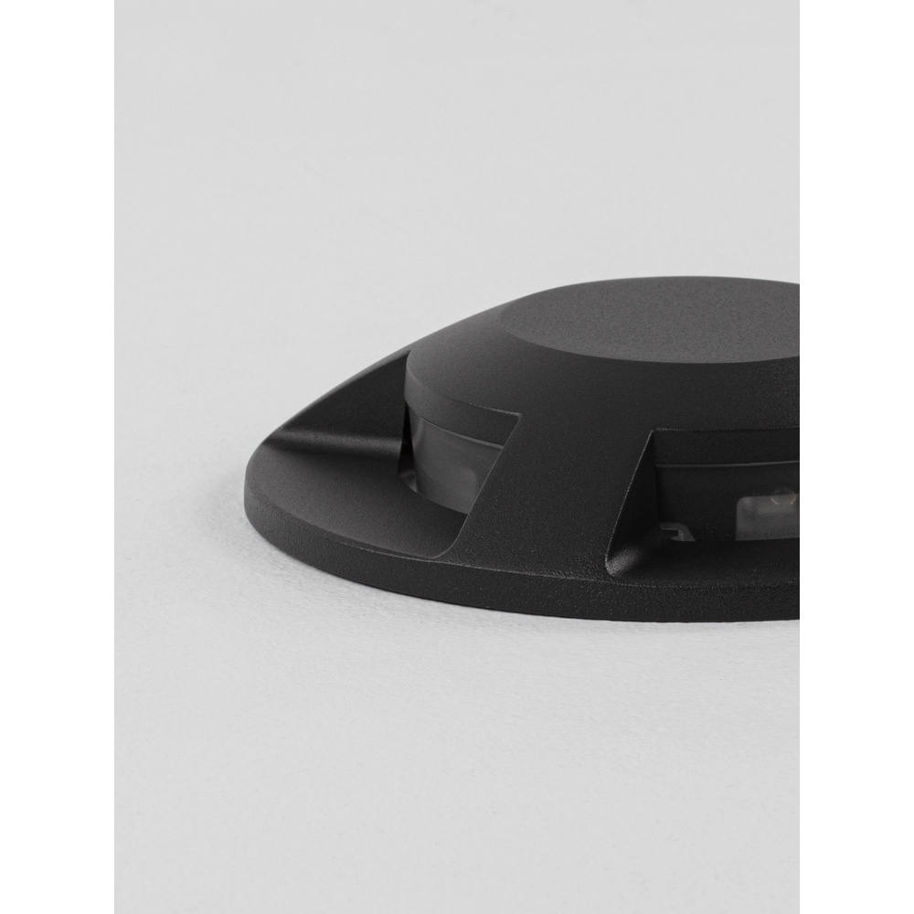 Platte opbouw grondspot Grado zwart - 13W Lyora 5212017497918