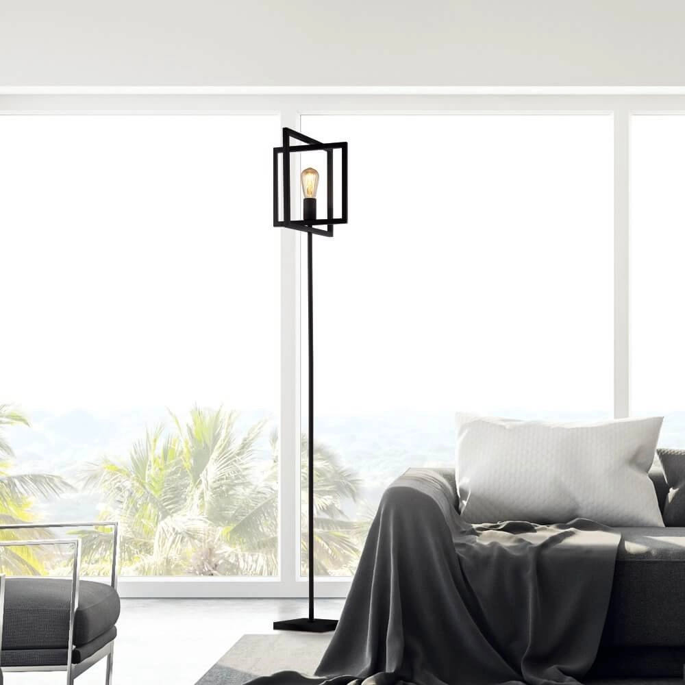 Zwarte staande lamp Plaza Searchlight 5053423226217