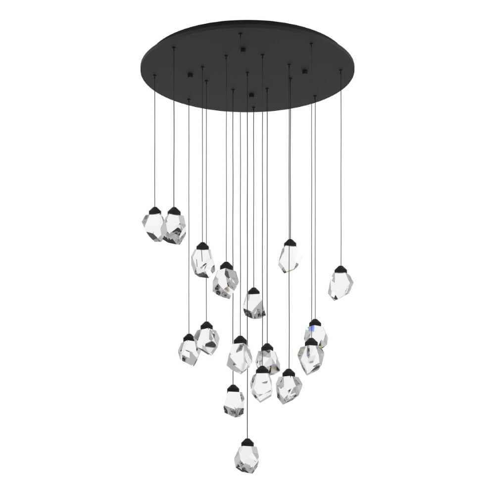 17-lichts hanglamp Sindicat zwart rond