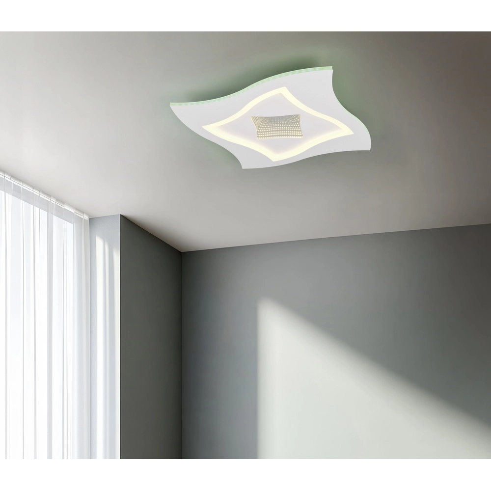 Moderne plafondlamp Klint wit 50cm Trio 4017807653465
