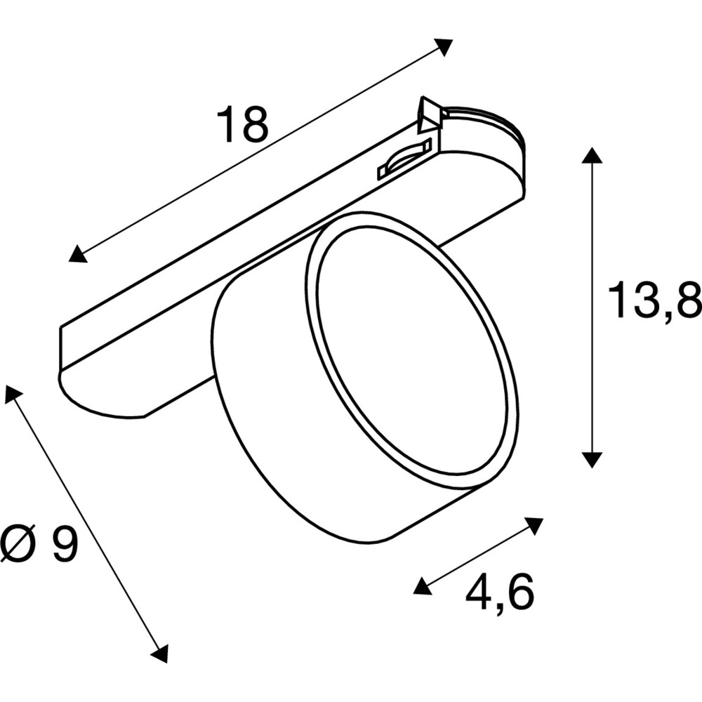 Rail spot Kalu 2.0 3-fase zwart 2700K SLV 4024163317900