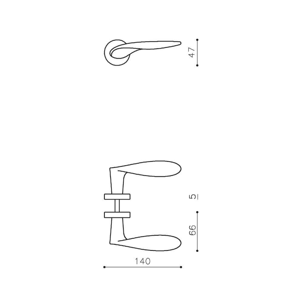 Design deurklink Wind messing Olivari 8714186478356