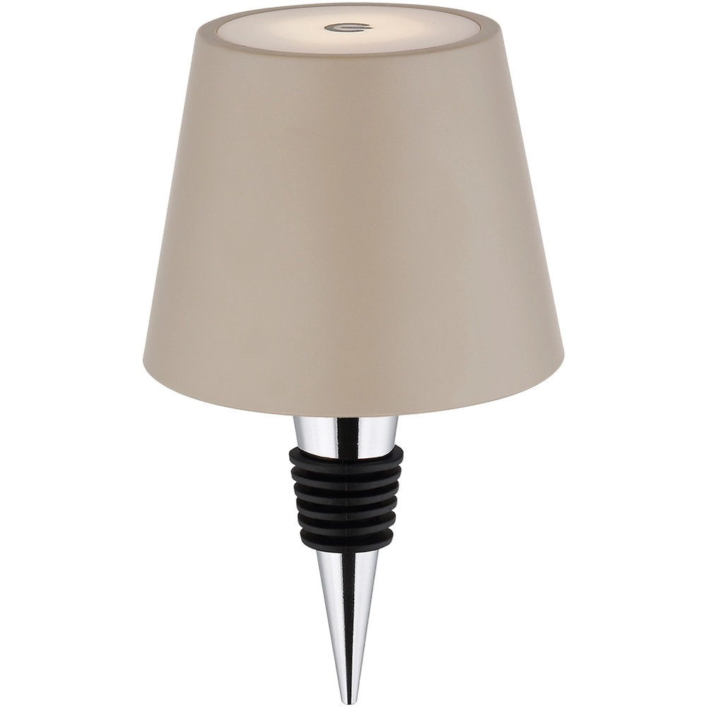 Moderne tafellamp Vannie I zand bruin ook voor fles oplaadbaar Globo 9007371468805