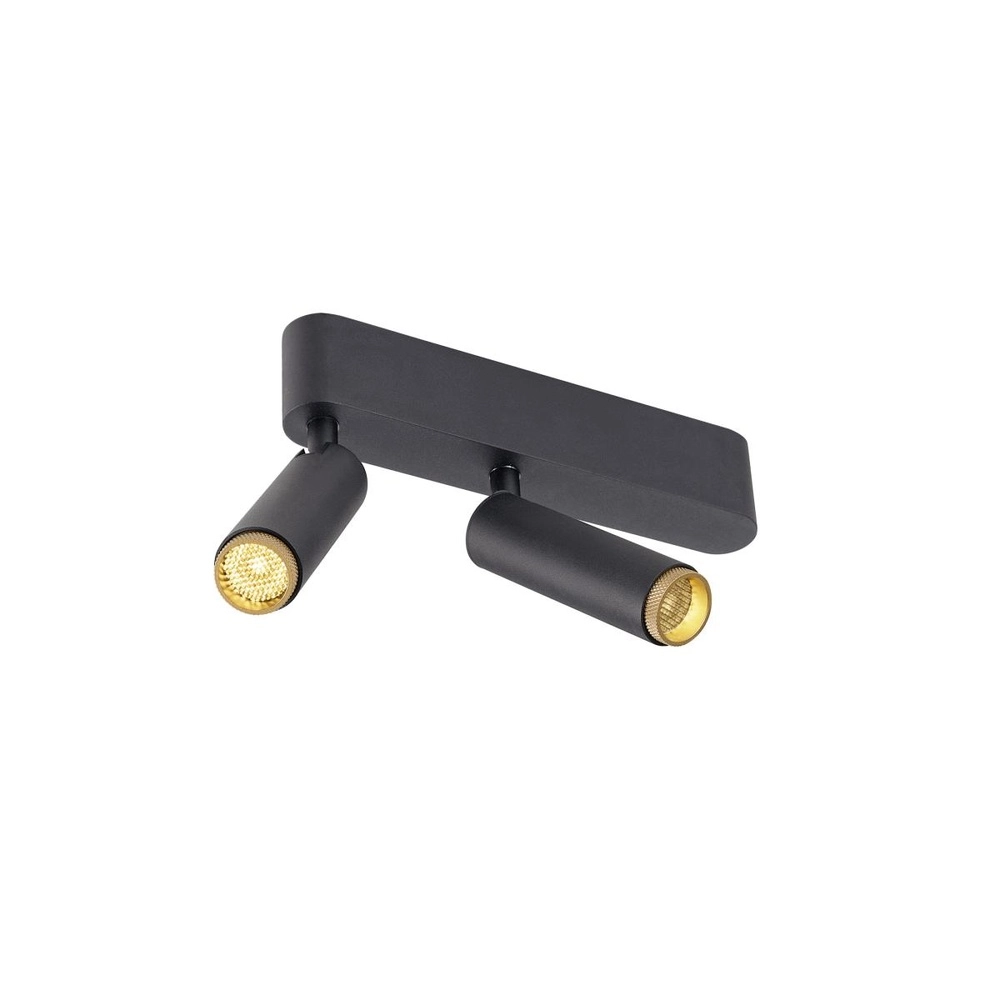 Opbouwspot Grip! S 2-lichts zwart 3000K