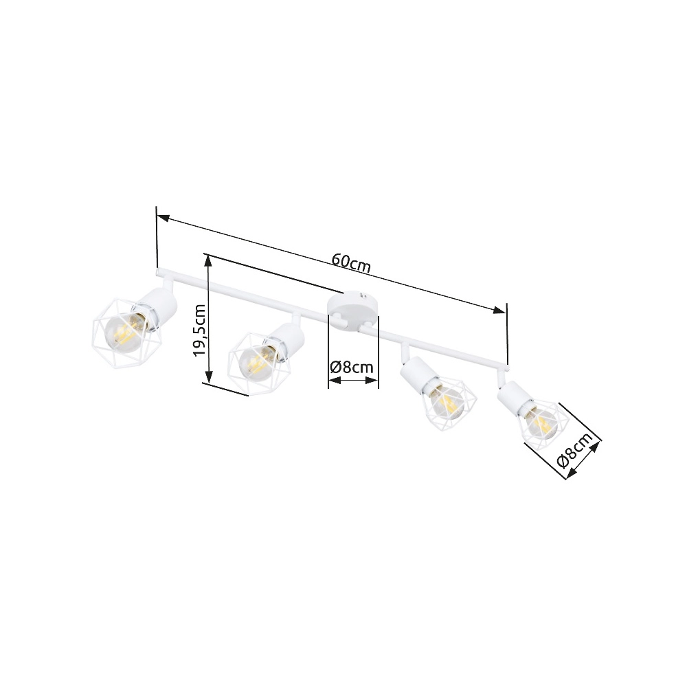 Plafondlamp Xara I 4-lichts wit Globo 9007371406999