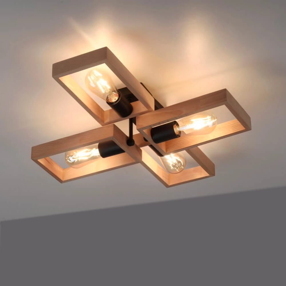 Landelijke plafondlamp Franky 4-lichts Just Light 4043689967949