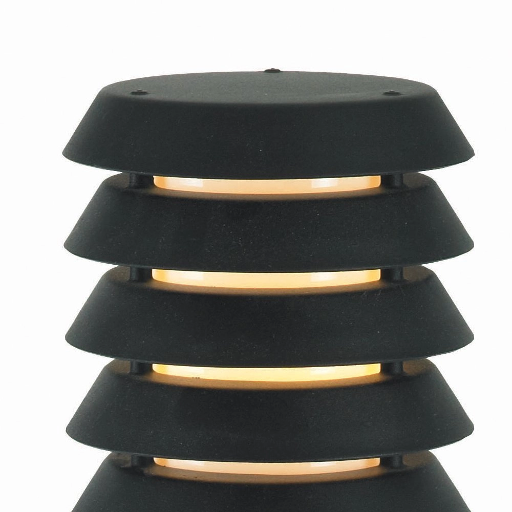 Landelijke terraslamp Selhalm 85cm zwart met hout Franssen 7042891440667