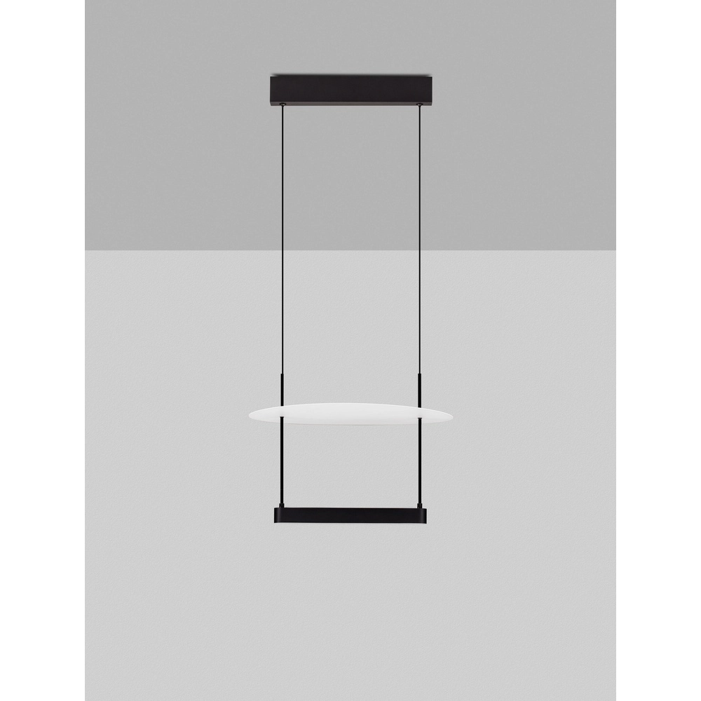 Design hanglamp Diona Ø 40cm zwart met wit Lyora 5212017451422