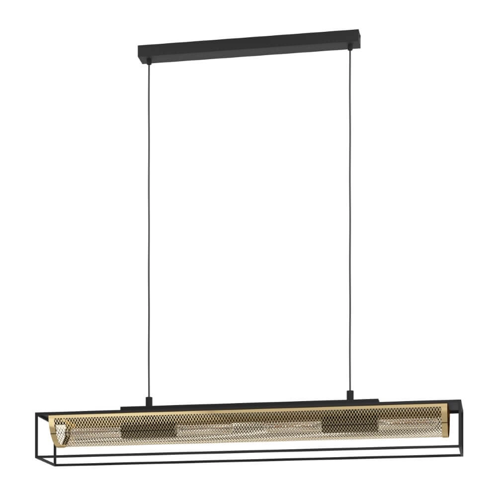 Landelijke hanglamp Nohales zwart met goud