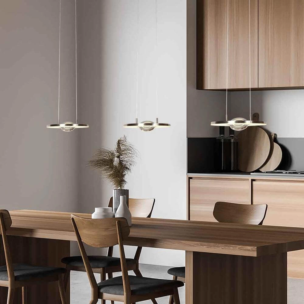 Strakke hanglamp Soleil Ø 32cm grijs Steinhauer 8712746176674